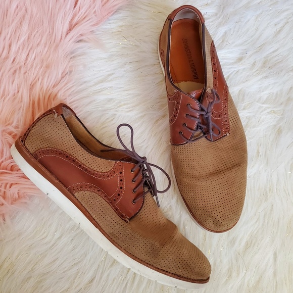 Johnston & Murphy Other - Johnston & Murphy Brown Perforated Suede Oxfords